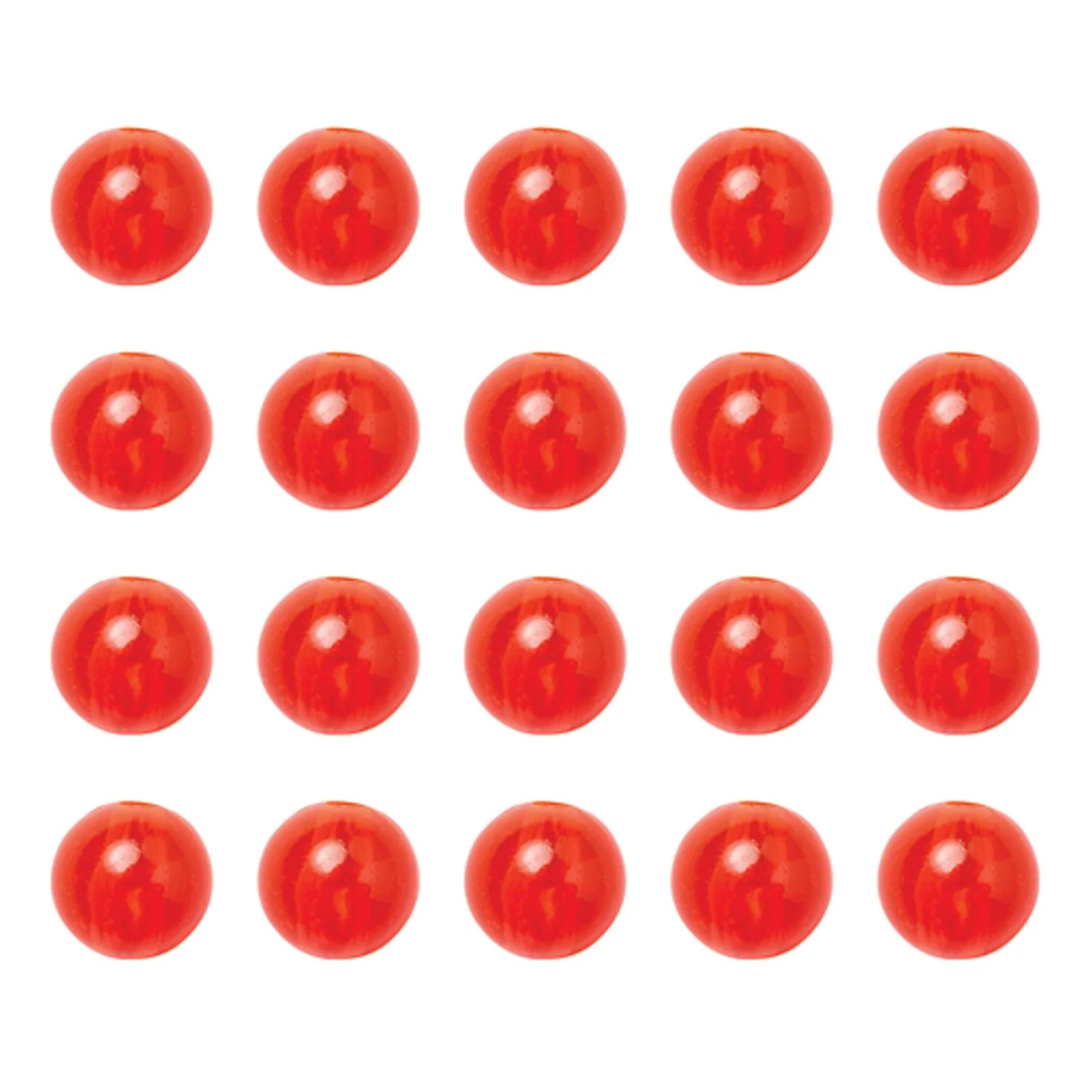 Eagle Claw Red Plastic Beads, 8MM, 20 Pieces