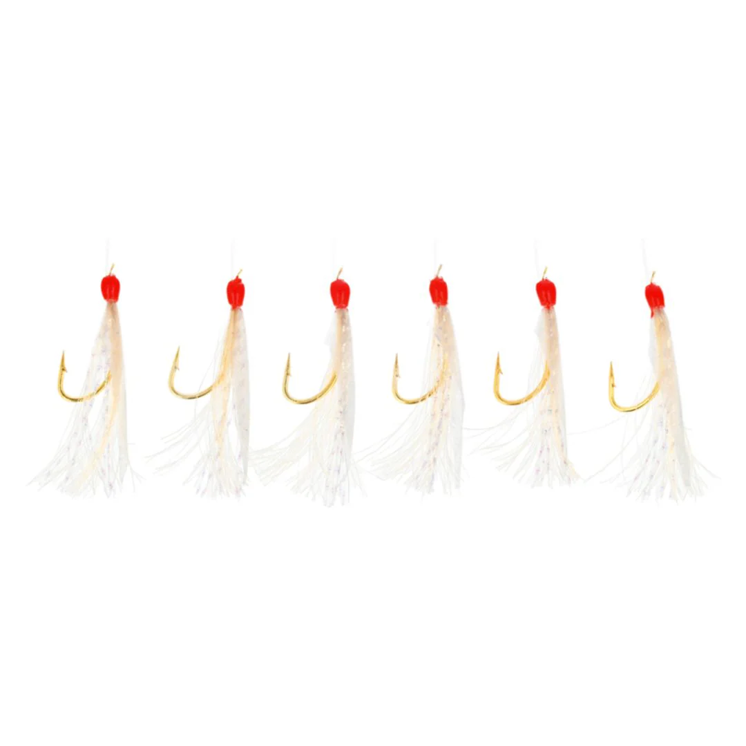 Lazer Sharp Red Head Flash Hage Fish Skin Sabiki Rig