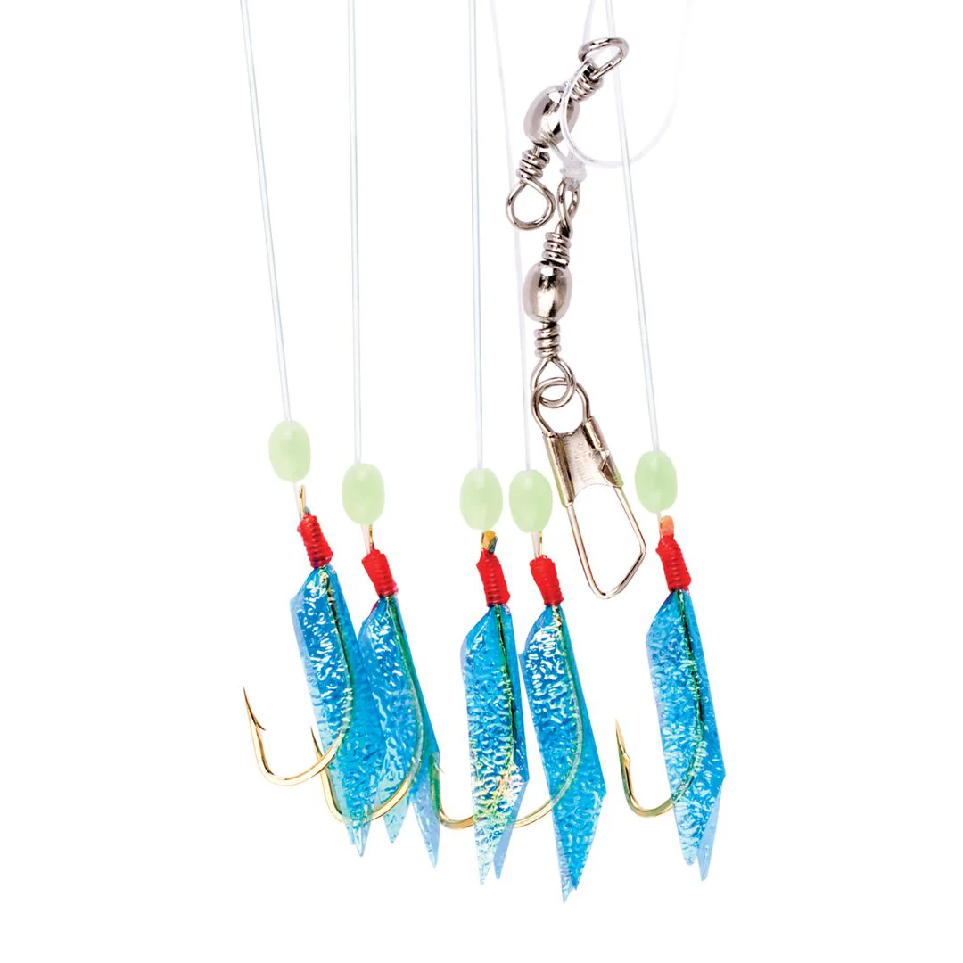 Lazer Sharp Sabiki Rig, Blue Wings, Green Bead