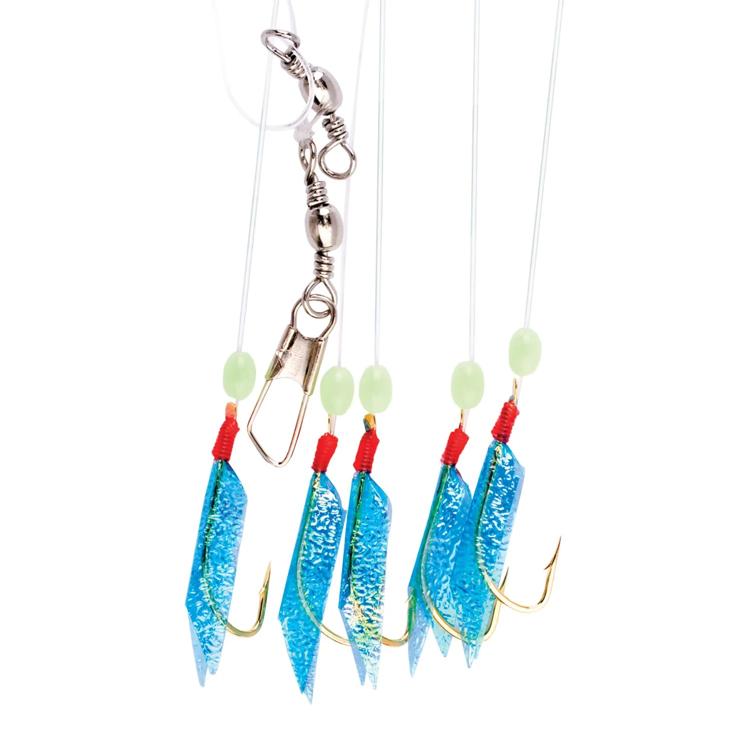 Lazer Sharp Sabiki Rig, Blue Wings, Green Bead - Image 2