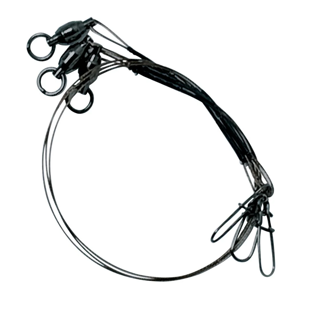 Lazer Sharp Steel Leader with Ball Bearing Swivel and Dual Lock Snap